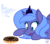 Size: 1002x885 | Tagged: dead source, safe, artist:php92, princess luna, alicorn, pony, g4, bread, curious, donut, female, filly, food, solo, woona