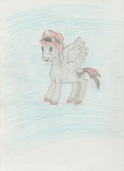 Size: 2550x3506 | Tagged: safe, artist:skyacemlp, oc, oc only, oc:ace cloudbuster, pegasus, pony, cowboy hat, hat, high res, male, solo, stallion, stetson, traditional art