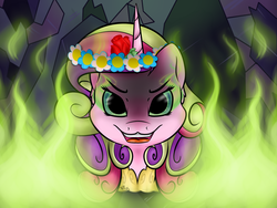Size: 4000x3000 | Tagged: safe, artist:chibiteff, queen chrysalis, changeling, a canterlot wedding, g4, disguise, disguised changeling, evil, fake cadance, female, solo