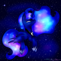 Size: 1024x1024 | Tagged: safe, artist:rubyblossomva, princess luna, g4, female, night, solo