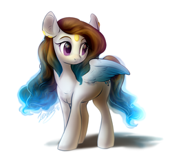 Size: 1293x1242 | Tagged: safe, artist:locksto, oc, oc only, pegasus, pony, ear piercing, female, glowing, mare, piercing, simple background, solo, white background