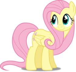 Size: 5263x5000 | Tagged: safe, artist:dashiesparkle, artist:hawk9mm, fluttershy, pegasus, pony, g4, the hooffields and mccolts, .svg available, absurd resolution, cute, female, folded wings, inkscape, mare, ponyscape, shyabetes, simple background, smiling, solo, transparent background, vector, when she smiles, wings