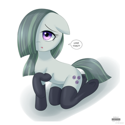 Size: 1024x1024 | Tagged: safe, artist:vanillafox2035, marble pie, g4, anatomically incorrect, clothes, female, incorrect leg anatomy, socks, solo