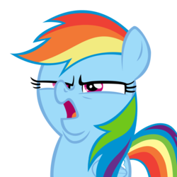 Size: 1000x1000 | Tagged: safe, artist:wubmacawda, rainbow dash, pony, crusaders of the lost mark, g4, arin hanson face, double chin, faic, female, meme, solo
