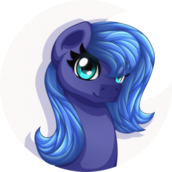 Size: 1024x1024 | Tagged: safe, artist:daydream-fighter, princess luna, g4, female, filly, missing horn, solo, woona