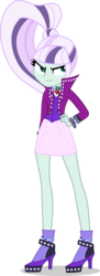 Size: 2000x5488 | Tagged: safe, artist:xebck, coloratura, equestria girls, g4, the mane attraction, alternate universe, boots, clothes, countess coloratura, equestria girls-ified, female, gem, hand on hip, high heels, high res, jacket, necklace, pendant, ponytail, simple background, siren gem, skirt, smiling, smirk, solo, spikes, transparent background, vector