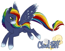 Size: 1200x941 | Tagged: safe, artist:toastiepony, artist:toastytoastie, oc, oc only, oc:cloud puff, flying, offspring, parent:rainbow dash, parent:soarin', parents:soarindash, solo