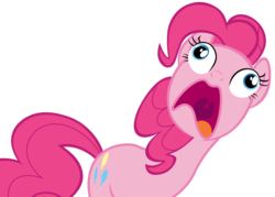 Size: 9800x7000 | Tagged: safe, artist:tardifice, pinkie pie, g4, too many pinkie pies, absurd resolution, derp, faic, female, gasp, pinkie frogmouth, simple background, solo, transparent background, vector