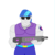 Size: 1024x1024 | Tagged: safe, artist:derek the metagamer, shining armor, equestria girls, g4, digital drawing, duke nukem, gun, humanized, solo, style emulation, sunglasses, weapon