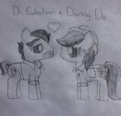 Size: 600x574 | Tagged: safe, artist:thefanficfanpony, daring do, doctor caballeron, g4, female, male, ship:daballeron, shipping, straight