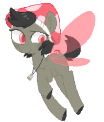 Size: 640x746 | Tagged: safe, artist:meowing-ghost, oc, oc only, pixie, pony, hat, mushroom, mushroom hat, pixel art, solo