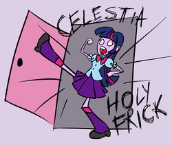 Size: 1280x1082 | Tagged: safe, artist:starshinebeast, twilight sparkle, equestria girls, g4, door, faic, female, meme, mom holy fuck, phineas and ferb, solo