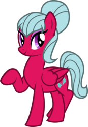 Size: 1719x2477 | Tagged: safe, artist:outlawedtofu, oc, oc only, oc:ruby star, pegasus, pony, fallout equestria, fallout equestria: outlaw, bedroom eyes, crossed hooves, eyeshadow, hair bun, makeup, raised hoof, simple background, transparent background, vector, waving