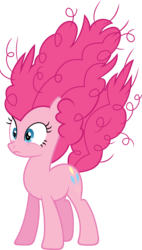 Size: 3412x6000 | Tagged: safe, artist:slb94, pinkie pie, g4, the mane attraction, female, messy mane, shocked, simple background, solo, transparent background, vector