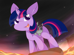 Size: 3600x2700 | Tagged: safe, artist:dshou, smarty pants, twilight sparkle, pony, unicorn, g4, cushion, cute, fanfic, fanfic art, fanfic cover, female, filly, filly twilight sparkle, furniture, high res, imagination, lava, solo, the floor is lava, twiabetes, unicorn twilight