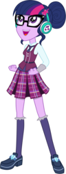 Size: 5000x13000 | Tagged: safe, artist:caliazian, edit, vector edit, sci-twi, twilight sparkle, equestria girls, g4, my little pony equestria girls: friendship games, .ai available, absurd resolution, adobe illustrator, clothes, crystal prep academy, crystal prep academy uniform, crystal prep shadowbolts, female, fist, headphones, implied vinyl scratch, listening, music, open mouth, pleated skirt, school uniform, simple background, singing, skirt, solo, transparent background, vector, what more is out there