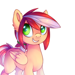 Size: 992x992 | Tagged: safe, artist:ghst-qn, oc, oc only, pegasus, pony, female, mare, smiling