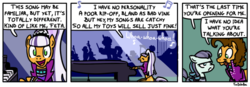 Size: 650x226 | Tagged: safe, artist:foudubulbe, cheese sandwich, coloratura, g4, the mane attraction, clothes, comic, costume, countess coloratura, crossdressing, dialogue, disguise, irony, rara, singing, speech bubble