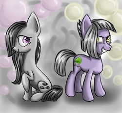 Size: 697x640 | Tagged: safe, artist:shadow strike, limestone pie, marble pie, g4, hearthbreakers, bubble, pie sisters