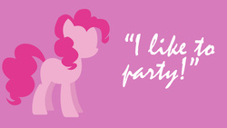 Size: 1920x1080 | Tagged: safe, artist:fancy_sprakle, pinkie pie, g4, minimalist, simple, simple background, text, wallpaper