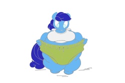 Size: 924x615 | Tagged: artist needed, safe, blueberry cloud, pegasus, anthro, belly, fat, female, mare, obese, out of shape, overweight, shopping, solo, thunder thighs, weight gain