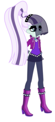 Size: 1080x2376 | Tagged: safe, artist:thecheeseburger, coloratura, human, equestria girls, g4, the mane attraction, boots, clothes, countess coloratura, equestria girls-ified, female, frown, hand on hip, high heel boots, jacket, legs, necklace, pants, ponytail, shirt, shoes, simple background, solo, spikes, transparent background, vector, veil