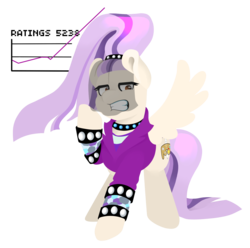 Size: 1366x1353 | Tagged: safe, artist:lucky-jacky, coloratura, oc, oc only, oc:console command, g4, the mane attraction, commission, countess coloratura, crossdressing, mettaton, simple background, solo, transparent background, undertale