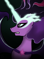 Size: 600x802 | Tagged: safe, artist:pinkamenascratch, sci-twi, twilight sparkle, pony, equestria girls, g4, my little pony equestria girls: friendship games, equestria girls ponified, female, midnight sparkle, ponified, solo