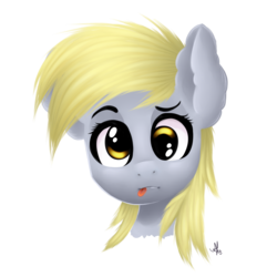 Size: 3000x3000 | Tagged: safe, artist:gumlball, derpy hooves, pegasus, pony, g4, female, high res, mare, portrait, solo, tongue out