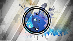 Size: 1920x1080 | Tagged: safe, artist:alexiy777, artist:fillynix-artz, princess luna, alicorn, pony, g4, female, mare, paint splatter, smiling, solo, vector, wallpaper