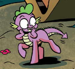 Size: 302x279 | Tagged: safe, artist:brenda hickey, idw, official comic, spike, centaur, taur, friends forever #20, g4, my little pony: friends forever, spoiler:comic, centaur spike, context is for the weak, dragontaur, it makes sense in context, kill it with fire, male, solo, spike the taur, wat, what has magic done, what has science done