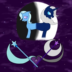 Size: 894x894 | Tagged: safe, artist:appletank, trixie, pony, unicorn, fanfic:five score divided by four, g4, cover art, cutie mark, female, mare, nightmare