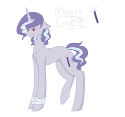 Size: 3600x3384 | Tagged: safe, artist:idoartz, oc, oc only, oc:magica, bandage, high res, magical lesbian spawn, offspring, parent:maud pie, parent:trixie, parents:mauxie, solo