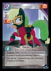 Size: 344x480 | Tagged: safe, applejack, mistress marevelous, g4, power ponies (episode), card, ccg, clothes, costume, enterplay, female, high magic, power ponies, solo