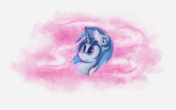 Size: 1680x1050 | Tagged: safe, artist:thefloatingtree, dj pon-3, vinyl scratch, g4, female, headphones, missing accessory, portrait, solo