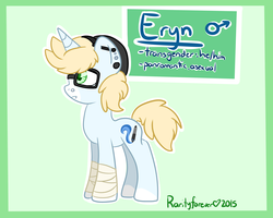 Size: 5000x4000 | Tagged: safe, artist:dreamyeevee, oc, oc only, oc:eryn, asexual, bandage, beanie, ear piercing, glasses, hat, nose piercing, piercing, ponysona, solo, transgender