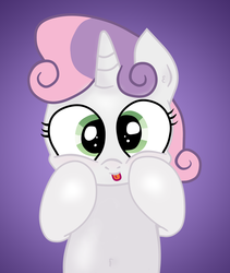Size: 1250x1480 | Tagged: safe, artist:an-tonio, sweetie belle, pony, unicorn, g4, :p, colored, cute, diasweetes, female, gradient background, horn, silly, silly pony, solo, squishy cheeks, tongue out