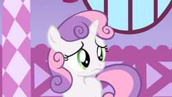 Size: 1366x768 | Tagged: safe, screencap, sweetie belle, g4, stare master, female, solo