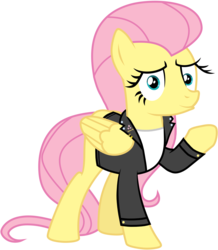 Size: 8338x9579 | Tagged: safe, artist:blackgryph0n, artist:dasprid, artist:kysss90, artist:racefox, artist:sebisscout1997, edit, fluttershy, g4, 1950s, 50's fashion, 50s, absurd resolution, clothes, coat, female, greaser, jacket, leather jacket, simple background, solo, transparent background, tunnel snakes rule, vector