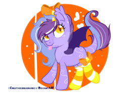 Size: 1024x768 | Tagged: safe, artist:creativechibigraphic, oc, oc only, oc:serna sweets, bat pony, pony, clothes, female, simple background, socks, solo, striped socks, transparent background