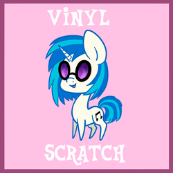 Size: 1280x1280 | Tagged: safe, artist:pinipy, dj pon-3, vinyl scratch, g4, chibi, female, solo