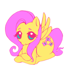 Size: 2100x2173 | Tagged: safe, artist:allymoodyneko, fluttershy, g4, female, high res, prone, solo