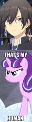 Size: 225x857 | Tagged: safe, starlight glimmer, g4, charlotte, image macro, meme, spoilers for another series, that's my x, yuu otosaka