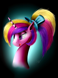 Size: 3104x4192 | Tagged: safe, artist:skitsroom, princess cadance, g4, female, portrait, solo, tongue out