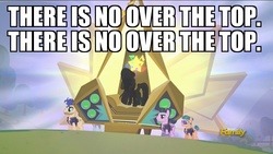 Size: 1280x720 | Tagged: safe, screencap, coloratura, disco fever, smooth move, spectrum shades, earth pony, pony, g4, the mane attraction, countess coloratura, discovery family logo, image macro, lady gaga, male, meme, stallion, the simpsons