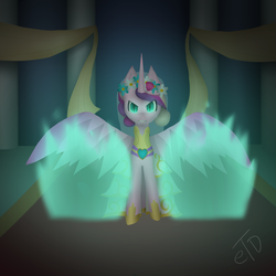 Size: 1024x1024 | Tagged: safe, artist:etdrawer, queen chrysalis, changeling, a canterlot wedding, g4, disguise, disguised changeling, fake cadance, female, solo