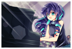 Size: 900x615 | Tagged: safe, artist:kiriche, coloratura, human, g4, the mane attraction, anime, audience, breasts, busty coloratura, female, humanized, lighter, lights, musical instrument, open mouth, piano, playing, rara, scene interpretation, singing, solo, stage, the magic inside