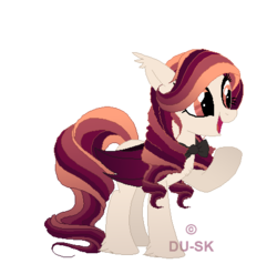 Size: 462x439 | Tagged: dead source, safe, artist:du-sk, oc, oc only, oc:autumn cast, bat pony, pony, bowtie, cute, ponysona, solo