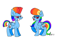 Size: 1024x699 | Tagged: safe, artist:dragonboi471, rainbow dash, g4, alternate hairstyle, lipstick, mohawk