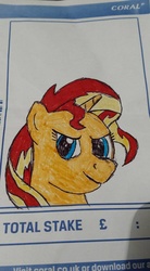 Size: 528x960 | Tagged: safe, artist:rapidsnap, sunset shimmer, pony, unicorn, g4, female, solo, traditional art